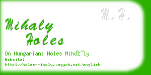 mihaly holes business card